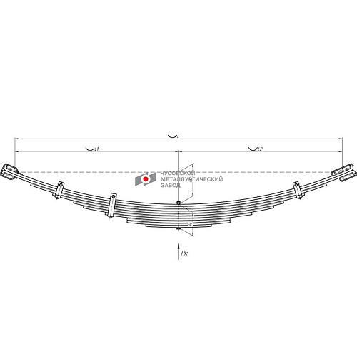 Рессора ПАЗ-4230 Аврора передняя (10 листов) L=1600мм ЧМЗ