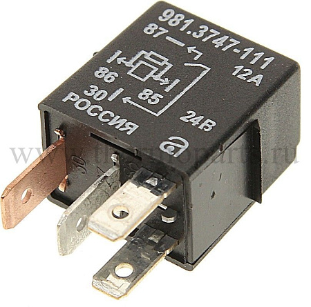 Реле электромагнитное ПАЗ Вектор NEXT 24V 4-х контактное 12А замыкающее с резистором АВАР