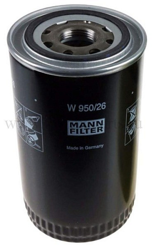 Фильтр масляный КАМАЗ, ПАЗ (дв.CUMMINS ISBe 185, 210, 300) (аналог WK 950/26) MANN
