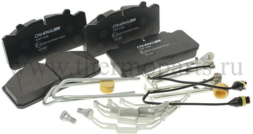 Колодки тормозные ГАЗон Next, ПАЗ Вектор Next передние/задние с ремкомплектом, датчиком (4шт.) CAMPAR