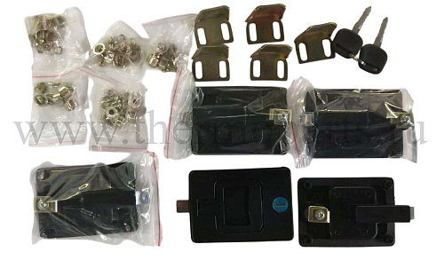 Замок 1208 люка бокового с ручками к-т на автобус ПАЗ-Вектор (5 замков и 2 ключа)