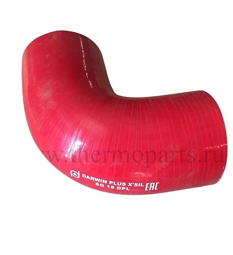 Патрубок охладителя угловой от ТКР угол 90°, d-76, L-120*120 (силикон) ПАЗ Вектор Next