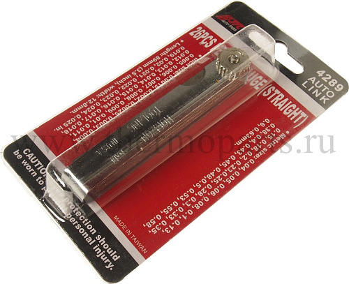 Набор щупов 0.04-0.63мм (0.0015&amp;quot;-0.025&amp;quot;) прямых для установки зазора 26шт. JTC